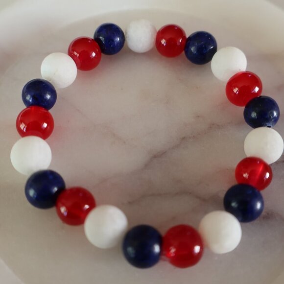 Elegant Gemstone Stretch Bracelet Handcrafted Beaded Bracelet - Picture 4 of 6